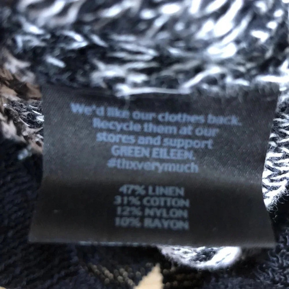 EILEEN FISHER Linen Blend Marled Knit Crewneck Crop Layering Sweater - Picture 8 of 9